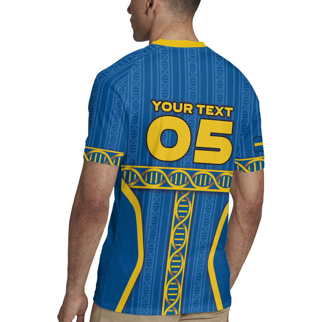 Custom Sweden Football Rugby Jersey Three Crowns Golden DNA Trophy