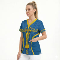 Custom Sweden Football Scrub Top Three Crowns Golden DNA Trophy