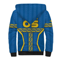 Custom Sweden Football Sherpa Hoodie Three Crowns Golden DNA Trophy