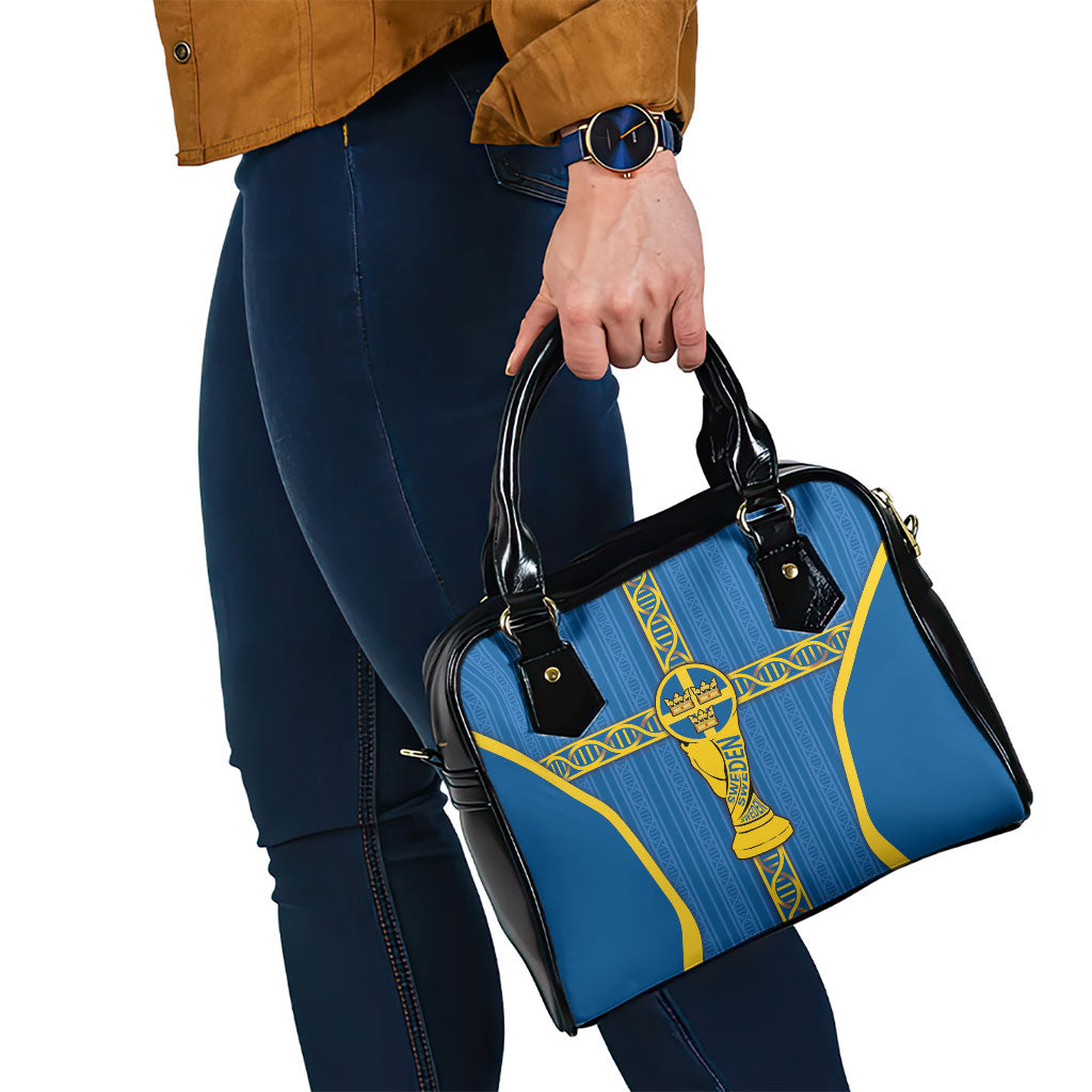 Sweden Football Shoulder Handbag Three Crowns Golden DNA Trophy