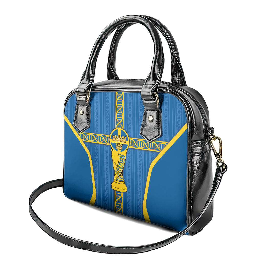 Sweden Football Shoulder Handbag Three Crowns Golden DNA Trophy