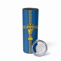 Custom Sweden Football Skinny Tumbler Three Crowns Golden DNA Trophy