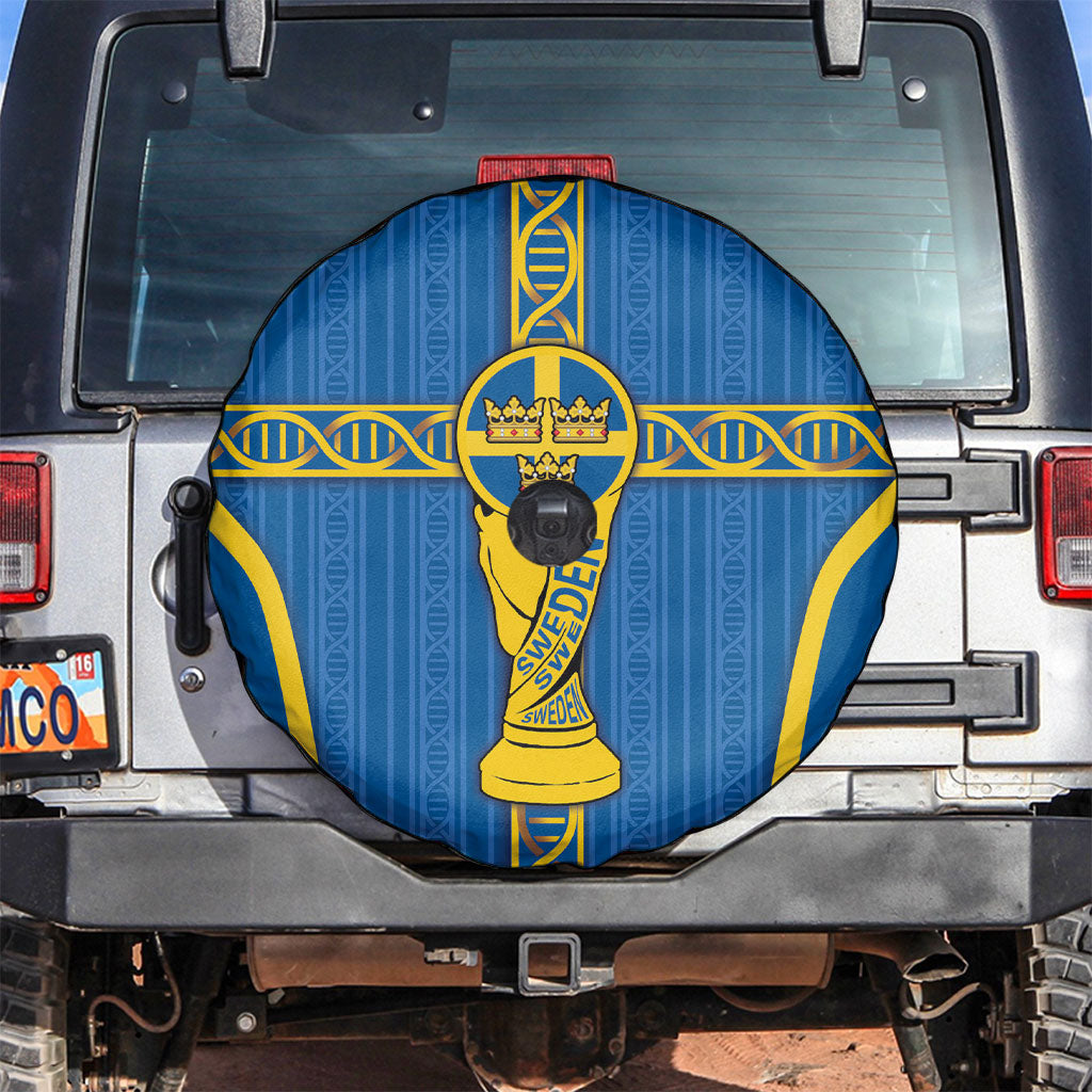 Sweden Football Spare Tire Cover Three Crowns Golden DNA Trophy