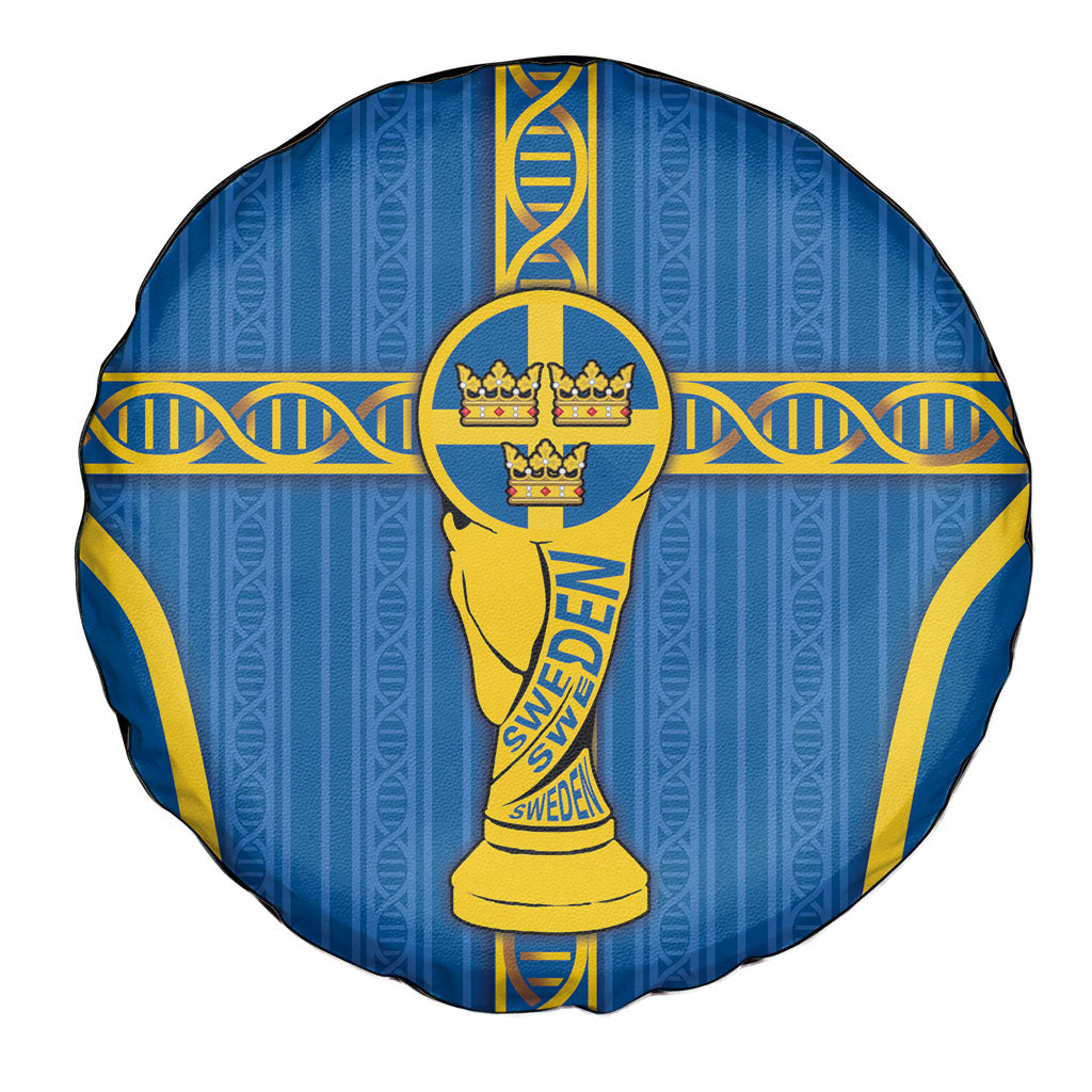 Sweden Football Spare Tire Cover Three Crowns Golden DNA Trophy