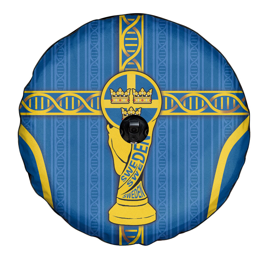 Sweden Football Spare Tire Cover Three Crowns Golden DNA Trophy