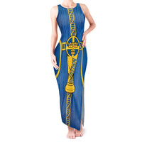 Custom Sweden Football Tank Maxi Dress Three Crowns Golden DNA Trophy