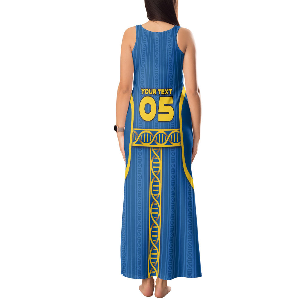 Custom Sweden Football Tank Maxi Dress Three Crowns Golden DNA Trophy