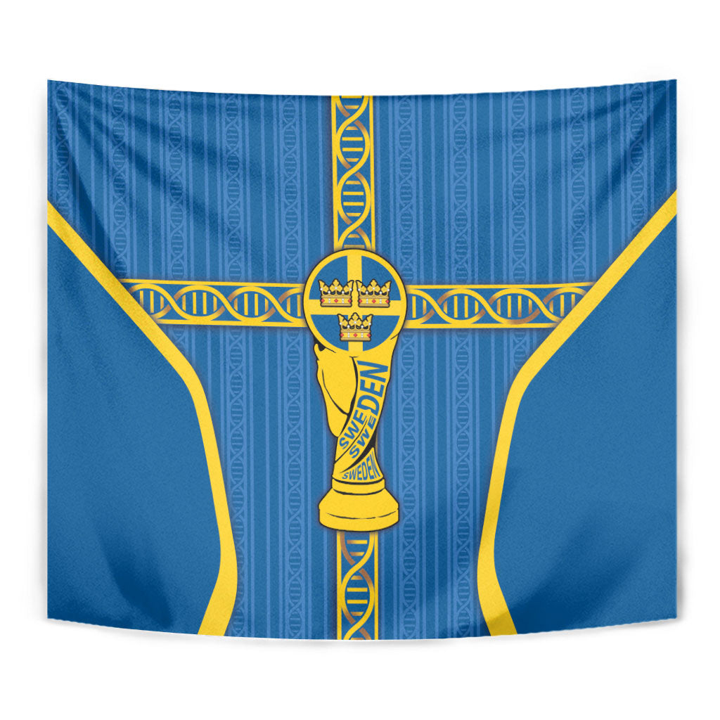 Sweden Football Tapestry Three Crowns Golden DNA Trophy