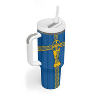 Custom Sweden Football Tumbler With Handle Three Crowns Golden DNA Trophy