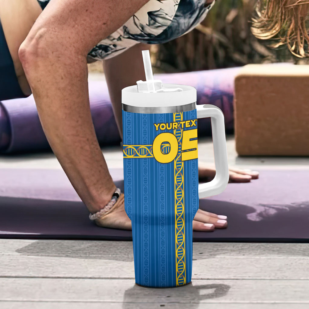 Custom Sweden Football Tumbler With Handle Three Crowns Golden DNA Trophy