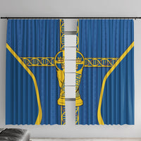 Sweden Football Window Curtain Three Crowns Golden DNA Trophy