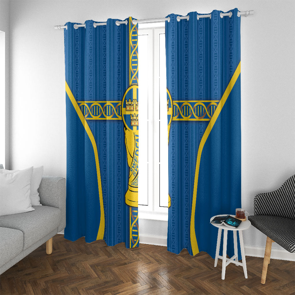 Sweden Football Window Curtain Three Crowns Golden DNA Trophy