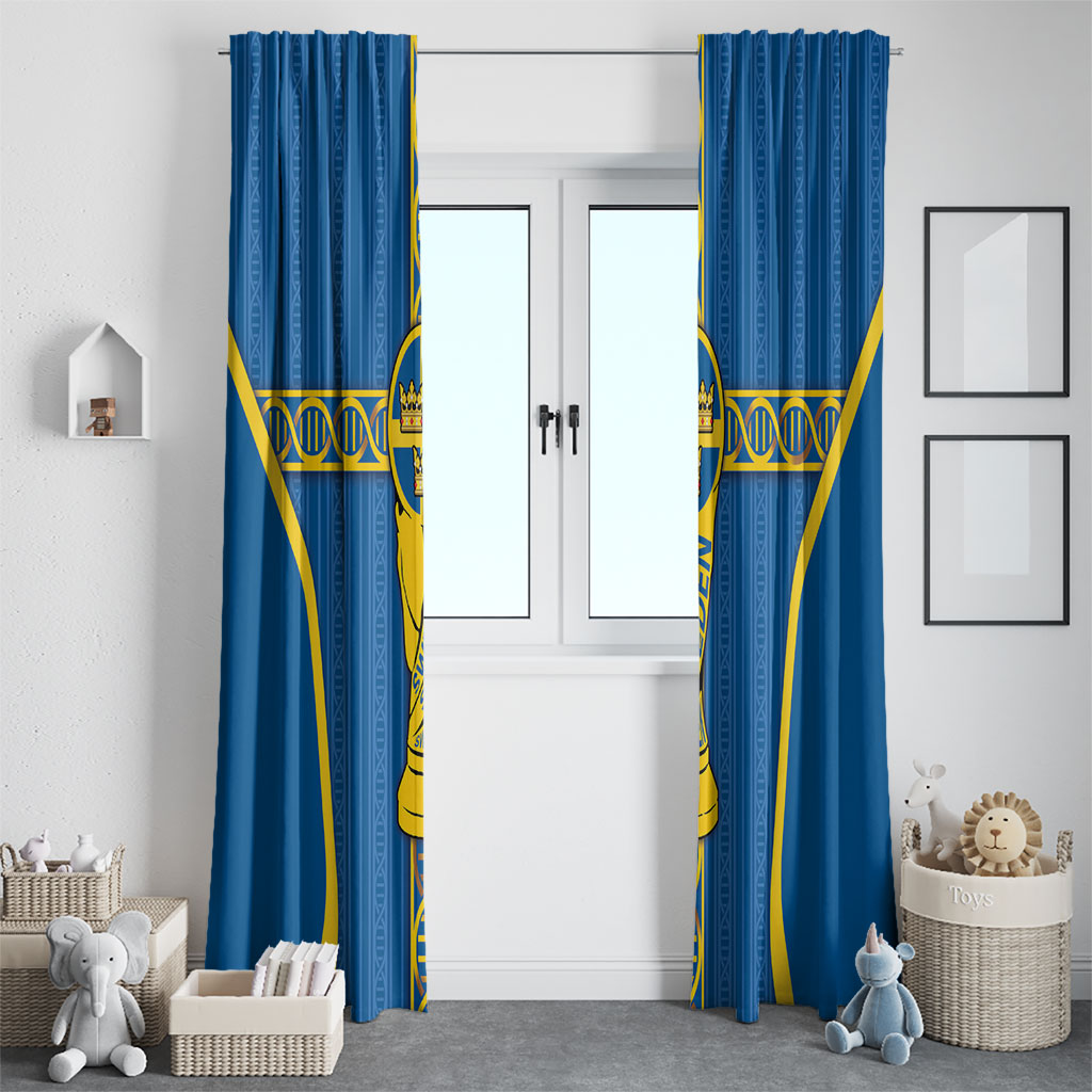 Sweden Football Window Curtain Three Crowns Golden DNA Trophy
