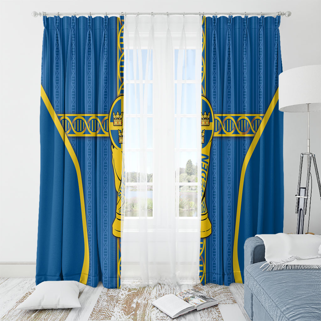 Sweden Football Window Curtain Three Crowns Golden DNA Trophy