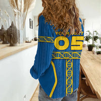 Custom Sweden Football Women Casual Shirt Three Crowns Golden DNA Trophy