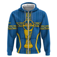 Custom Sweden Football Zip Hoodie Three Crowns Golden DNA Trophy