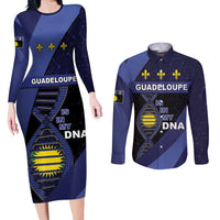Guadeloupe Is In My DNA Couples Matching Long Sleeve Bodycon Dress and Long Sleeve Button Shirt - Wonder Print Shop