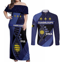 Guadeloupe Is In My DNA Couples Matching Off Shoulder Maxi Dress and Long Sleeve Button Shirt - Wonder Print Shop