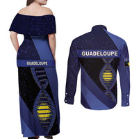 Guadeloupe Is In My DNA Couples Matching Off Shoulder Maxi Dress and Long Sleeve Button Shirt - Wonder Print Shop