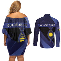 Guadeloupe Is In My DNA Couples Matching Off Shoulder Short Dress and Long Sleeve Button Shirt - Wonder Print Shop