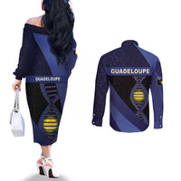 Guadeloupe Is In My DNA Couples Matching Off The Shoulder Long Sleeve Dress and Long Sleeve Button Shirt - Wonder Print Shop