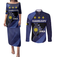 Guadeloupe Is In My DNA Couples Matching Puletasi and Long Sleeve Button Shirt - Wonder Print Shop