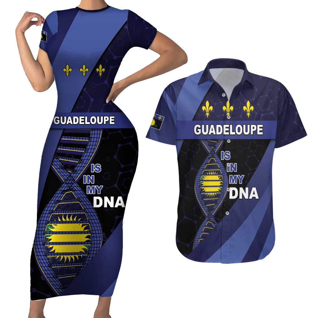 Guadeloupe Is In My DNA Couples Matching Short Sleeve Bodycon Dress and Hawaiian Shirt - Wonder Print Shop