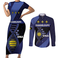 Guadeloupe Is In My DNA Couples Matching Short Sleeve Bodycon Dress and Long Sleeve Button Shirt - Wonder Print Shop