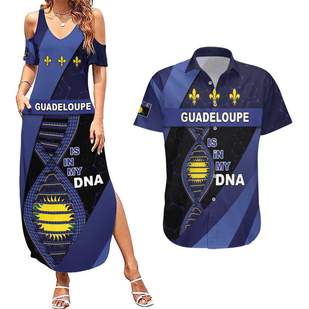 Guadeloupe Is In My DNA Couples Matching Summer Maxi Dress and Hawaiian Shirt - Wonder Print Shop