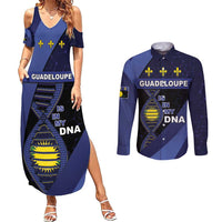 Guadeloupe Is In My DNA Couples Matching Summer Maxi Dress and Long Sleeve Button Shirt - Wonder Print Shop