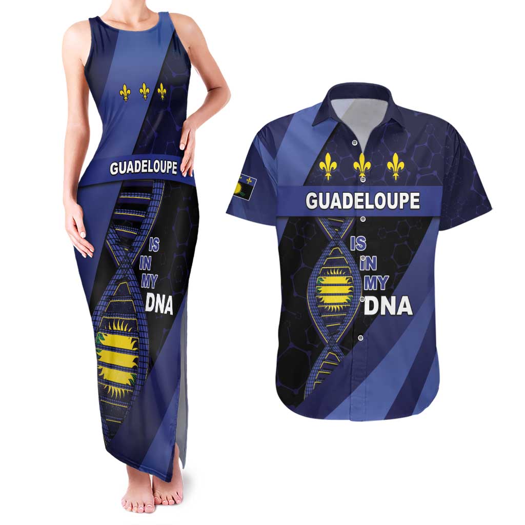 Guadeloupe Is In My DNA Couples Matching Tank Maxi Dress and Hawaiian Shirt - Wonder Print Shop