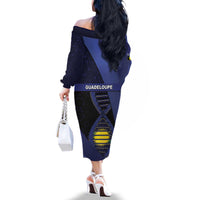 Guadeloupe Is In My DNA Family Matching Off The Shoulder Long Sleeve Dress and Hawaiian Shirt - Wonder Print Shop