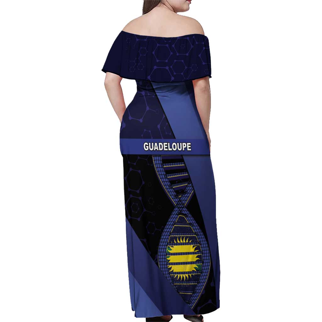 Guadeloupe Is In My DNA Family Matching Off Shoulder Maxi Dress and Hawaiian Shirt - Wonder Print Shop