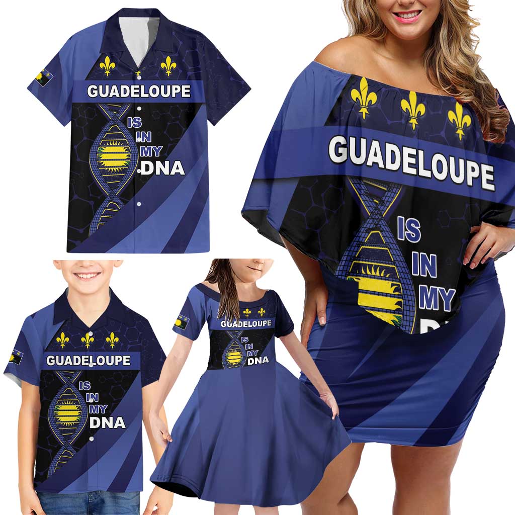 Guadeloupe Is In My DNA Family Matching Off Shoulder Short Dress and Hawaiian Shirt - Wonder Print Shop