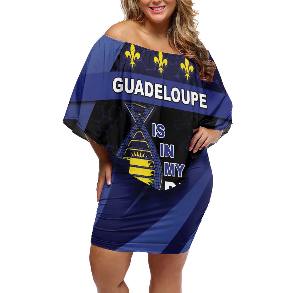 Guadeloupe Is In My DNA Family Matching Off Shoulder Short Dress and Hawaiian Shirt - Wonder Print Shop