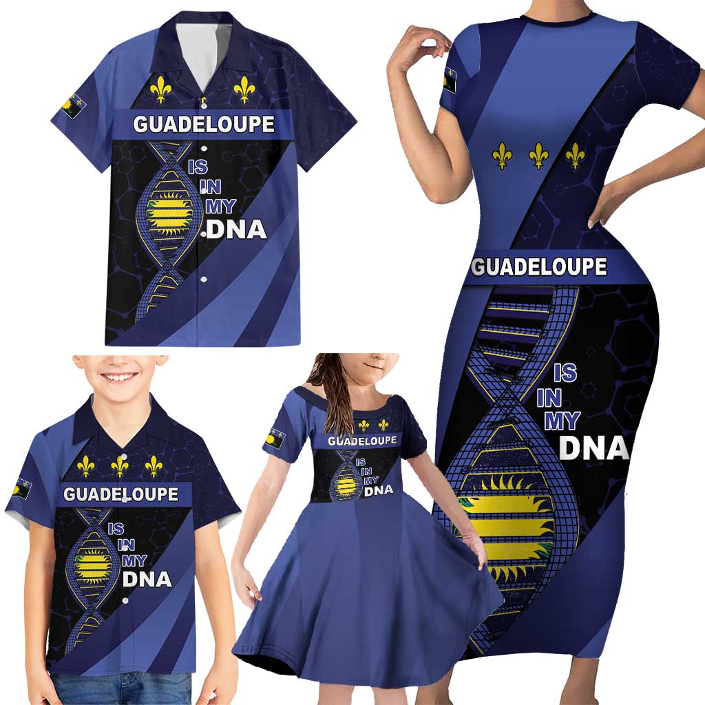 Guadeloupe Is In My DNA Family Matching Short Sleeve Bodycon Dress and Hawaiian Shirt - Wonder Print Shop
