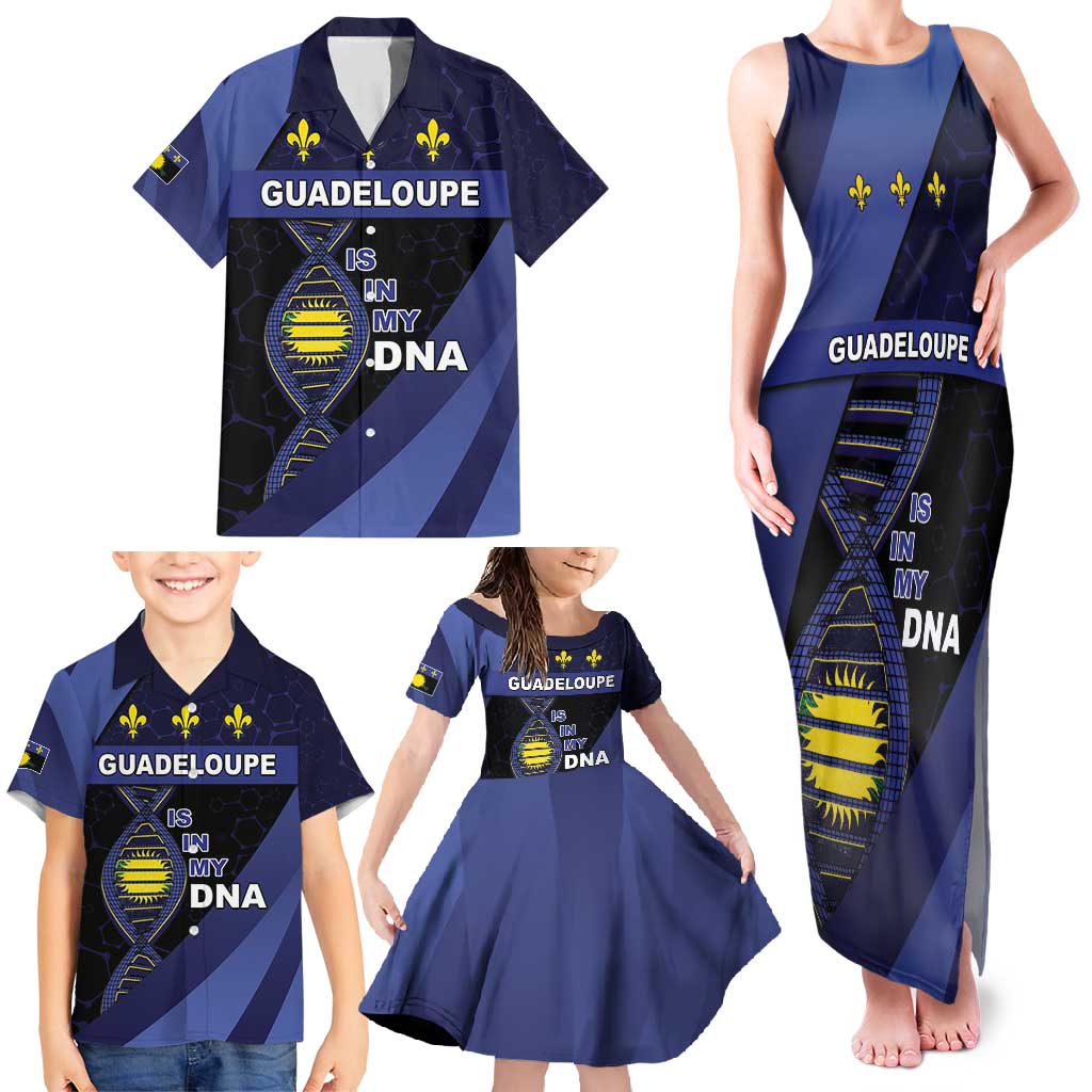 Guadeloupe Is In My DNA Family Matching Tank Maxi Dress and Hawaiian Shirt - Wonder Print Shop