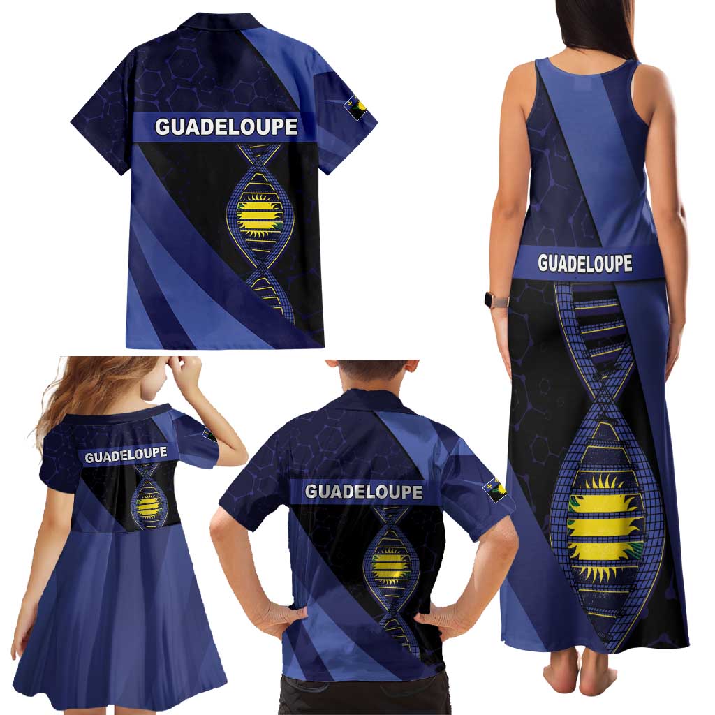 Guadeloupe Is In My DNA Family Matching Tank Maxi Dress and Hawaiian Shirt - Wonder Print Shop