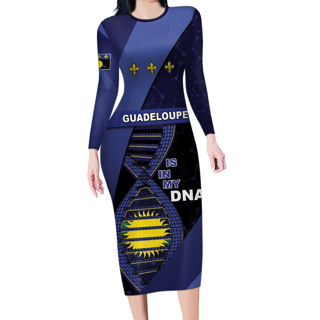 Guadeloupe Is In My DNA Long Sleeve Bodycon Dress - Wonder Print Shop