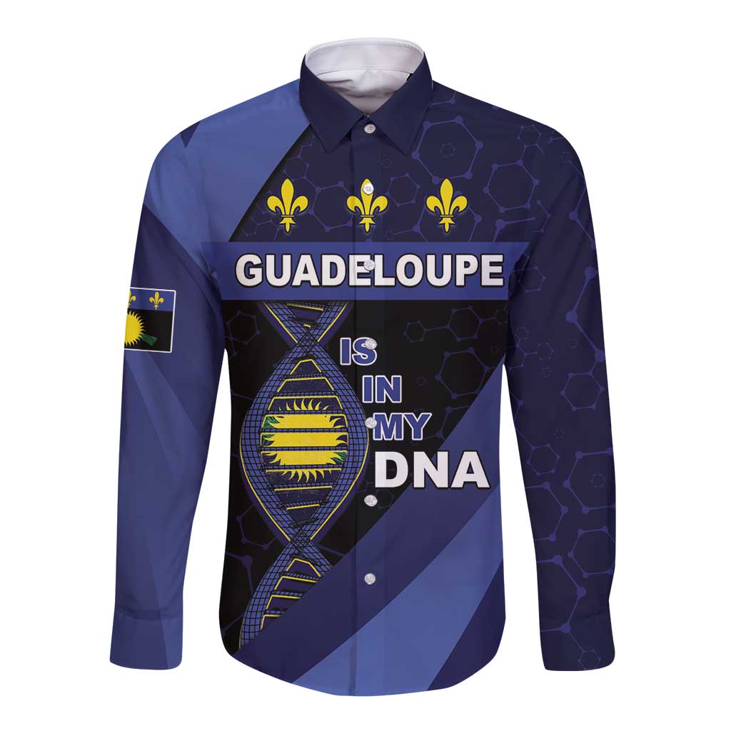 Guadeloupe Is In My DNA Long Sleeve Button Shirt - Wonder Print Shop