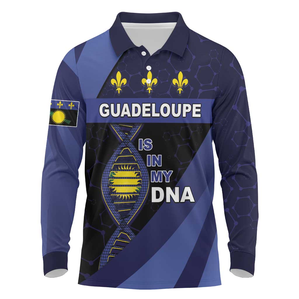 Guadeloupe Is In My DNA Long Sleeve Polo Shirt - Wonder Print Shop