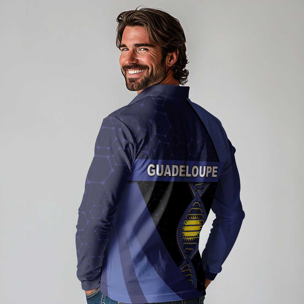 Guadeloupe Is In My DNA Long Sleeve Polo Shirt - Wonder Print Shop