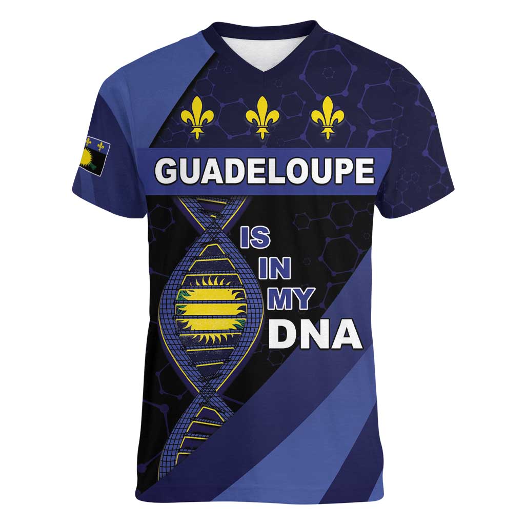 Guadeloupe Is In My DNA Women V-Neck T-Shirt - Wonder Print Shop