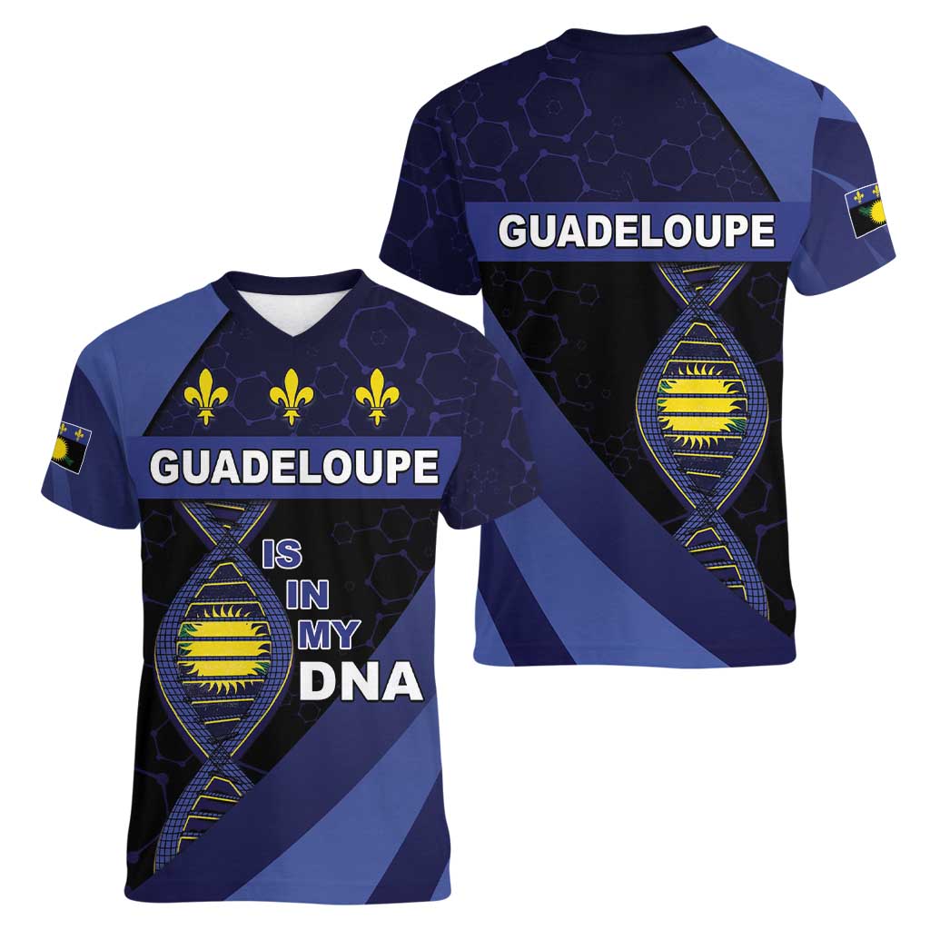 Guadeloupe Is In My DNA Women V-Neck T-Shirt - Wonder Print Shop