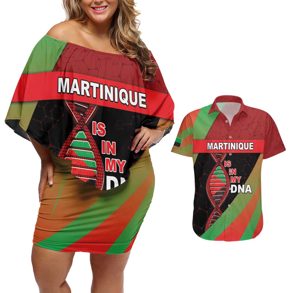 Martinique Is In My DNA Couples Matching Off Shoulder Short Dress and Hawaiian Shirt - Wonder Print Shop