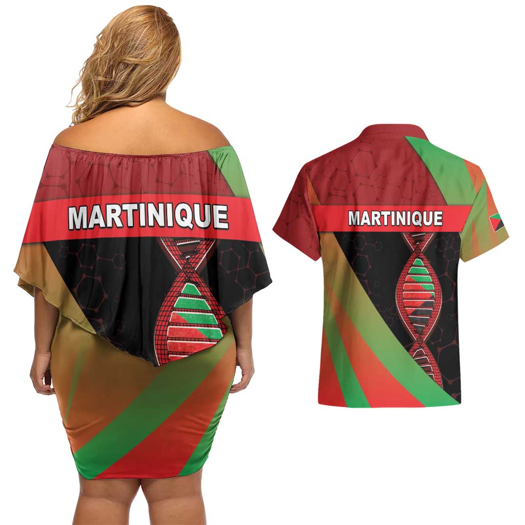 Martinique Is In My DNA Couples Matching Off Shoulder Short Dress and Hawaiian Shirt - Wonder Print Shop