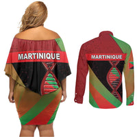 Martinique Is In My DNA Couples Matching Off Shoulder Short Dress and Long Sleeve Button Shirt - Wonder Print Shop