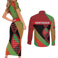 Martinique Is In My DNA Couples Matching Short Sleeve Bodycon Dress and Long Sleeve Button Shirt - Wonder Print Shop
