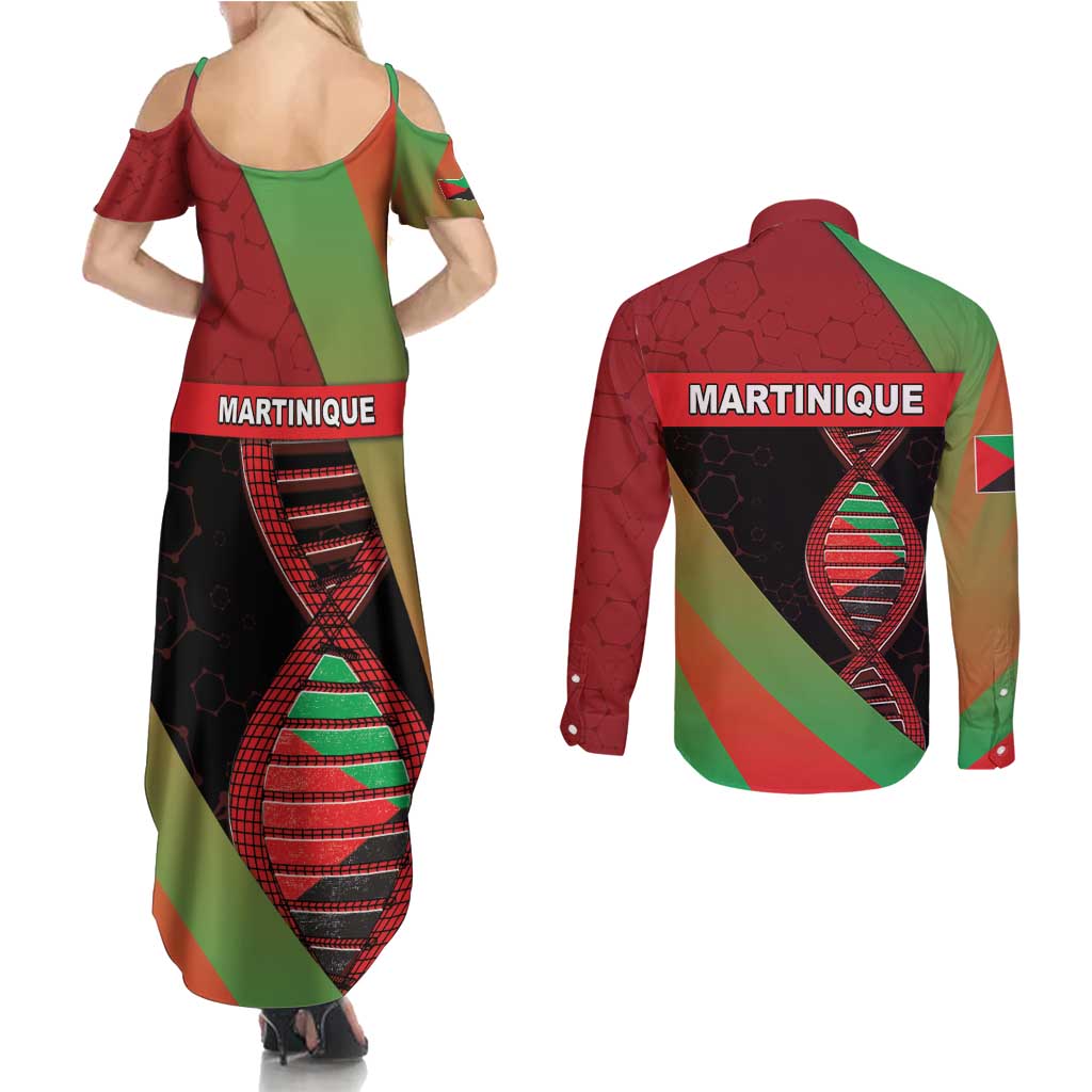 Martinique Is In My DNA Couples Matching Summer Maxi Dress and Long Sleeve Button Shirt - Wonder Print Shop