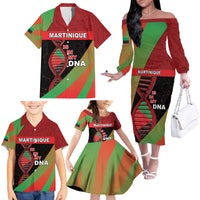 Martinique Is In My DNA Family Matching Off The Shoulder Long Sleeve Dress and Hawaiian Shirt - Wonder Print Shop
